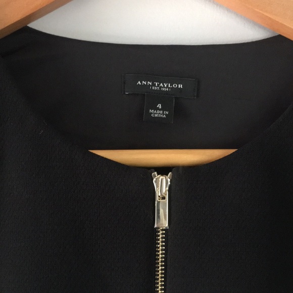 Anne Taylor Black Zip front dress size 4 - Picture 4 of 6